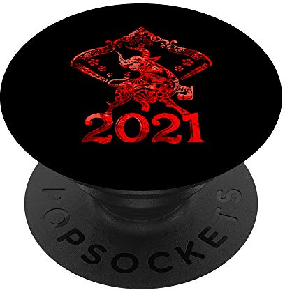 Nouvel an chinois 2021 Année du zodiaque chinois du boeuf PopSockets Support et Grip pour Smartphones et Tablettes