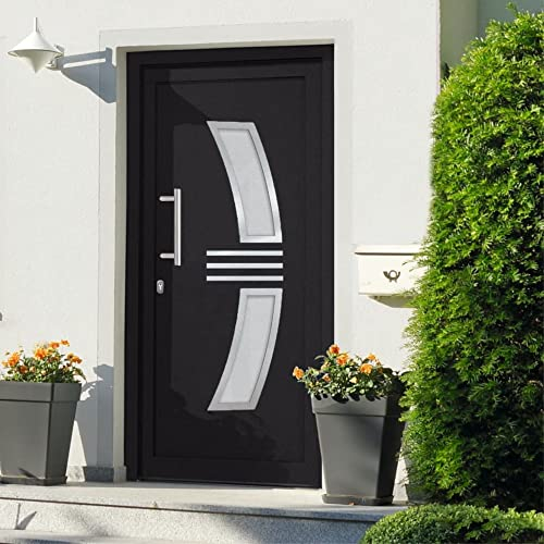 vidaXL Haustür mit Türgriffsatz Befestigungsset Dichtungsband Nebeneingangstür Eingangstür Wohnungstür Tür Außentür Kellertür Anthrazit 108x208cm