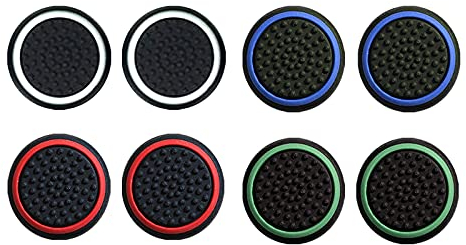 Aibada Cubierta Protectora de Apretones de Pulgar de Silicona para PS5,PS4, Xbox 360, PS3 Controladores, 4 Pares, Colores Mezclados