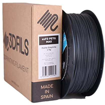 3DFILS - PETG Filament für 3D-Drucker (1,75 mm / 1 kg, Graphit)