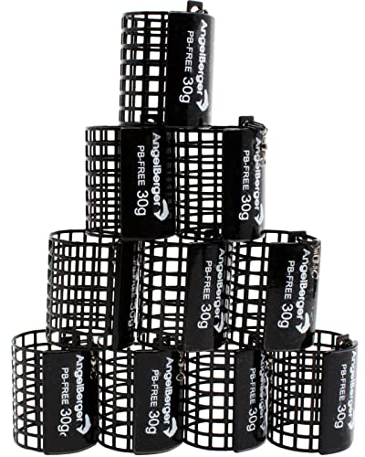 Angel Berger Futterkorb rund Bleifrei 10 Stück Feeder Angeln (30g)