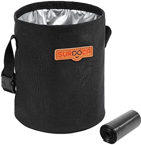 SURDOCA Tragbarer Auto-Mülleimer zum Aufhängen, wasserdicht, auslaufsicher, faltbar, universeller Mülleimer für den Rücksitz, abnehmbar, langlebig, Auto-Mülleimer, Schwarz (Schwarz)