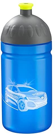Step by Step Trinkflasche „Hero Tom“, auslaufsicher, spülmaschinenfest, BPA-frei, für Schule, Kindergarten, heiße und kohlensäurehaltigen Getränke, 0,5L, schwarz-blau