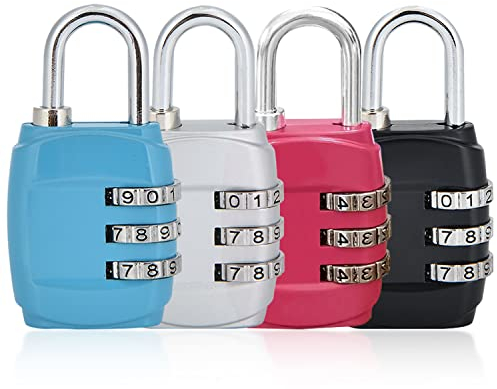 Serrure de tiroir à 4 pièces, sous - serrure d'armoire à code à 3 chiffres, serrure combinée réinitialisable, cadenas couleur, serrure numérique métallique, applicable aux casiers et aux valises