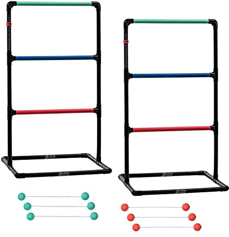 Franklin Sports Ladder Ball Lawn Game Set - Outdoor Ladder Golf Set for Backyard - (2) Ball Targets + (6) Golf Toss Bolas Included - Outdoor Lawn + Camping Game - Family