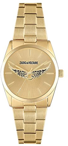 Zadig & Voltaire Unisex Analog Quarz Uhr mit Edelstahl Armband ZVT1114