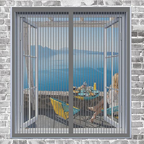 Fliegengitter Für Dachfenster 120 x 70 cm Insektenschutz Fenster Kein Stanzen Erforderlich Easy Install Magnetvorhang Für Balkontür Terrassentür, Grau