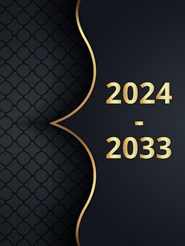 2024 - 2033 Planer 10 Jahres: kalender 2024-2033, 1 woche 2 seiten I wochenplaner 120 Monate ,mit uhrzeit I jahreskalender buch I groß A4