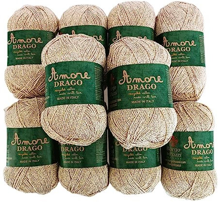Filati Brillanti: Pacco da 10 Gomitoli di Cotone con Lurex - Per Creazioni Luccicanti e Stilose