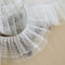 5Yard Spitzenband, 2-lagig plissiert Organza Spitzenborte 10 cm breit unelastisch Spitze für Hochzeitsapplikationen, Kleidung, Nähen, Basteln, DIY-Dekor (weiß, gepunktet)