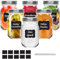 HYCKee Glass Mason Jars with Lids, 480ml/16oz Set of 6, Glass Canning Jars for Perserving, Pickle Breakfast Salad Jars, Airtight Overnight Oats Jars