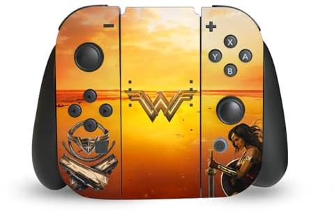 Head Case Designs Offizielle Wonder Woman Movie Schwert Und Schild Poster Vinyl Haut Gaming Aufkleber Abziehbild Abdeckung kompatibel mit Nintendo Switch Joy-Con Controller