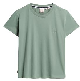 Superdry Damen Essential Logo T-Shirt in schmaler Passform Lorbeer Kaki 34