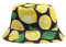 NIDONE Zitronen -Baseball -Kappe, Unisex süßer Zitronenmuster -Eimer -Hüte lustige Reversible Fischermütze im Freien für Casual Travel Beach Schwarz