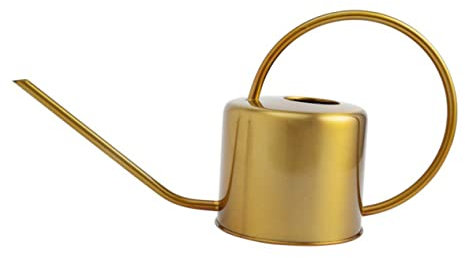 INOOMP Práctico Recipiente para Regar Plantas de Acero Inoxidable con Diseño de Boquilla de Cobre de 1300 Ml
