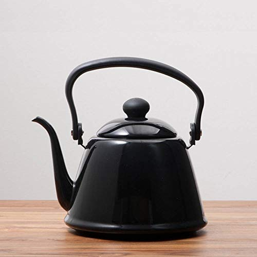 OQHAIR Caffettiera per uso domestico Pentola a bocca lunga Bollitore per acqua Caffettiera fatta a mano Caffettiera smaltata a goccia Caffettiera in acciaio inossidabile (Colore : Verde,