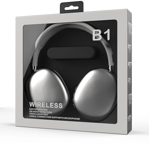 Lazmin112 Bluetooth-Kopfhörer, Kabellose Over-Ear-Kopfhörer, Faltbares, Leichtes HiFi-Stereo-Headset, Kopfhörer mit Geräuschunterdrückung und Mikrofon, für Reisen, Zuhause, Büro (White)