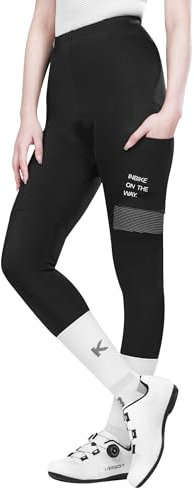 INBIKE Fahrradhose Radhose Damen Lang Gepolstert Rennradhose Radlerhose Radunterhose mit 3D Sitzpolsterung Einer Tasche Atmungsaktiv Hochelastisch,XL