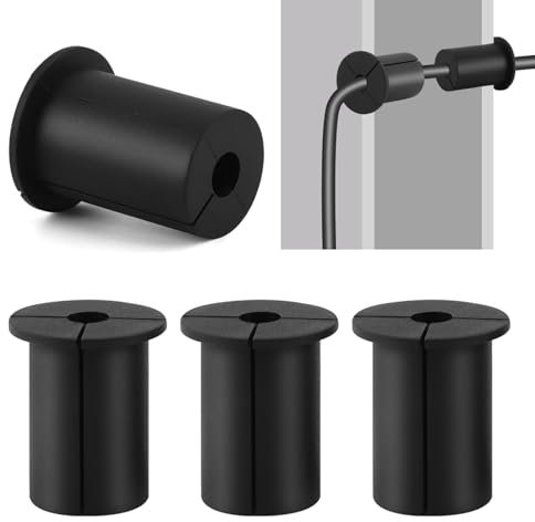 4 Pcs Cable Grommet for 1 Inch Wall Hole 8.5 mm Wires Silicone Rubber Wall Grommets for Cables Compatible with Starlink Cable Grommet Cable Protective Sleeve for Starlink Cable(COLOR:Black)