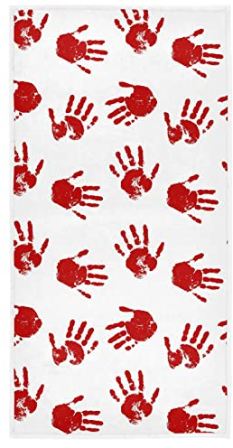 Handtücher Halloween Blut Handabdruck Herbst Herbst Halloweentag Fitnesshandtuch Saugfähiges Mikrofaser Handtücher Schnell Trocknendes Strandtuch, Für Schwimmbad, Schwimmen, 40x70cm