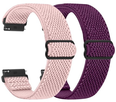 TumCez Regolabile Elastico Sgancio Rapido Cinturino Orologio in Nylon,18mm 19mm 20mm 22mm 24mm Cinturino per Samsung/Garmin/Fossil/Amazfit/Huawei/Xiaomi/Suunto Orologio per Uomo Donna