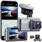 Dashcam coche delantero y trasero Dasch cam 4K con GPS 5Ghz WiFi Dash Cam con 64GB SD cámara de coche con monitoreo de estacionamiento/super visión nocturna/grabación en bucle (Grabación de 2 canales)