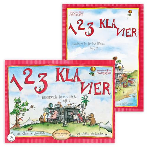 123 Klavier - Klavierschule für 2-8 Hände - Heft 1 + Heft 2 (EB 8619, EB 8620, ISMN 979-0-004-17978-9, 979-0-004-18023-5)
