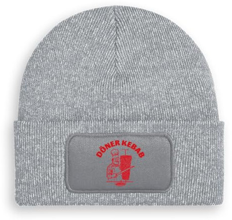 Prozente Momente Döner Kebab - Beanie | Strickmütze | Wollmütze | Beanie mit Druck | lustige Sprüche | Apres-Ski | Winter (DE/NL/SE/PL, Alphanumerisch, Einheitsgröße, Grau-Meliert)