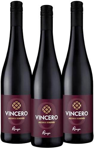 VINCERO Rouge│Premium alkoholfreier Rotwein (<0,5%)│Cuvée aus Spätburgunder und Regent│3er Pack (3 x 0,75 l)