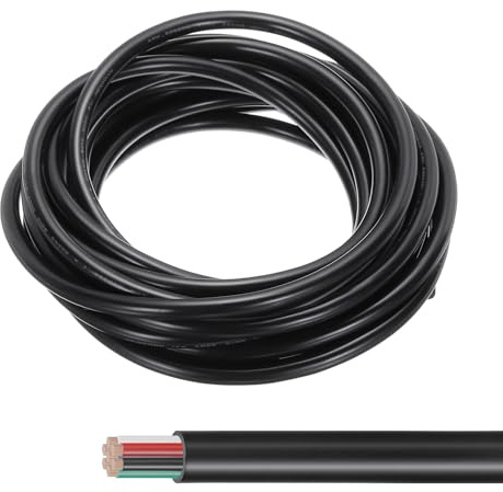 QUARKZMAN 16FT 22AWG 7 Conduttori Cavo Elettrico 22 Gauge Filo Elettrico | Rame Stagnato, 22/7 Alta Flessibilità, per Cablaggio Barche, Cablaggio Casa, Sistemi di Allarme, Luci Portatili