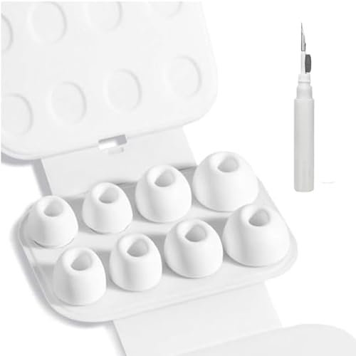 4 Paar Silikontips für Airpods Pro1/2 mit Loch zur Geräuschreduzierung, airpods pro aufsätze,Silicone Earplugs for Airpods Pro with Cleaning Set & Portable Storage Box (XS/S/M/L)