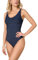 Goldenpoint Donna Costume da Bagno Costina Lamè - Costume Intero con Ferretto e Coppe Estraibili Doppiato in Tinta Unita Taglia 6B Colore Blu