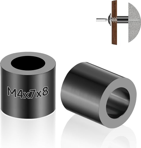 Jyvex 120 Stück Nylon Unterlegscheiben Distanzhülsen M4, ABS Gummi Abstandshalter, 7x8 mm Schwarz Distanzscheiben Kunststoff Distanzhülse,Isolierung Beilagscheiben für M6 Schrauben