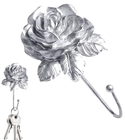 Rosa Haken | Wandhaken aus Kunstharz, originelle und elegante Halterung zum Aufhängen von Schlüsseln, Taschen oder Handtüchern, Kleiderhaken Fantasie, zur Dekoration von Wänden im Schlafzimmer
