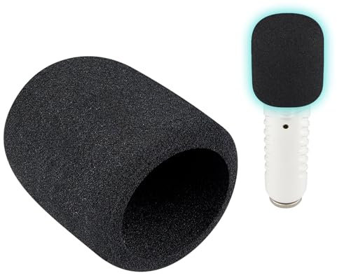 SOULWIT 2Pcs Microphones Pop Filter for Rode Podcaster, Protective Mic Cover Windscreen Foam - Black