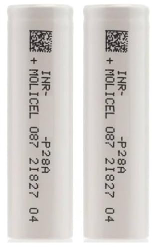 Molicel P28A 2800mAh 25A Rechargeable Flat Top Long-Lasting Battery for Vape Kits & Mods, Safe, Tested, Power Source for Sub Ohm E-Cigarettes & Starter Kits - No Nicotine