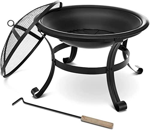 ZJFHEYUO Garten-Feuerstelle, Outdoor-Party, BBQ-Feuerstelle, Holzofen, Stahl-BBQ-Grill, Feuerstelle, Feuerstelle, Feuerstelle für Hinterhof, Camping, Picknick, Grill, Grillrost