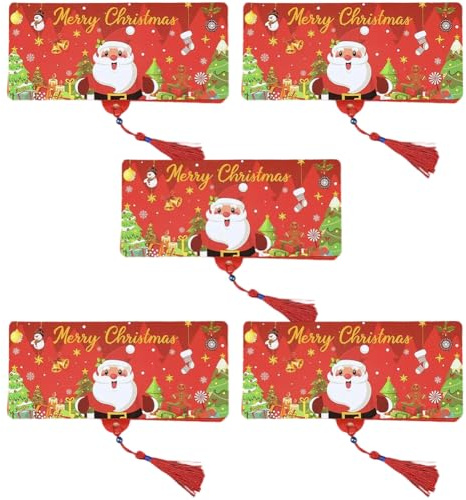 HiyyFloy 5 Stück Weihnachtsgeld- Oder Geschenkkartenhalter 10 Steckplätzen, Überraschungs-weihnachtsgeschenkkartenhalter Für Weihnachtsmann-bargeldvorräte