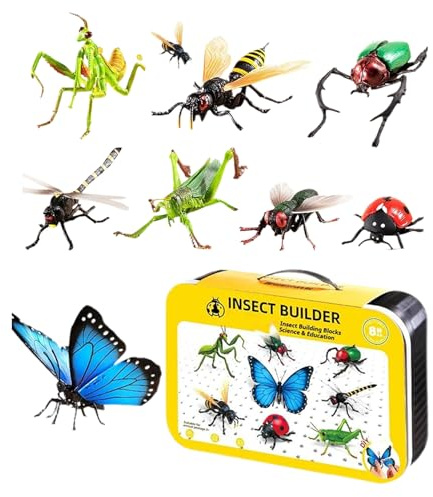 Insektenspielzeug – realistisches Insektenspielzeug für Kinder, 4D-Modelle & 3D-Puzzle-Set | pädagogisches Spielzeug mit Mantis | für frühes Lernen und Präsentation zu Hause