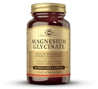 Solgar Magnesium Glycinate - 60 Veg Capsules | Highly Bioavailable Chelated Magnesium for Optimal Absorption & Gentle Support - Muscle & Nervous System Health, 60s