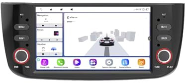 Auto GPS Navigator 2 Din für FIAT Linea Punto EVO 2012-2015 mit Bluetooth Fm Radio, Mirror Link, USB, Aux, Bluetooth Unterstützt Tpms Lenkradsteuerung, 4 Kern 1G+16G