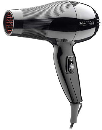 GAMMAPIU' Professioneller Haartrockner Mini 7005, Reise- Haarföhn, Leistungsstark, Fön-Ionen-Technologie, Haarfön, 3 Geschwindigkeiten, Turmalin Beschichteter Grill, W 900-1100, Italienischer Stecker
