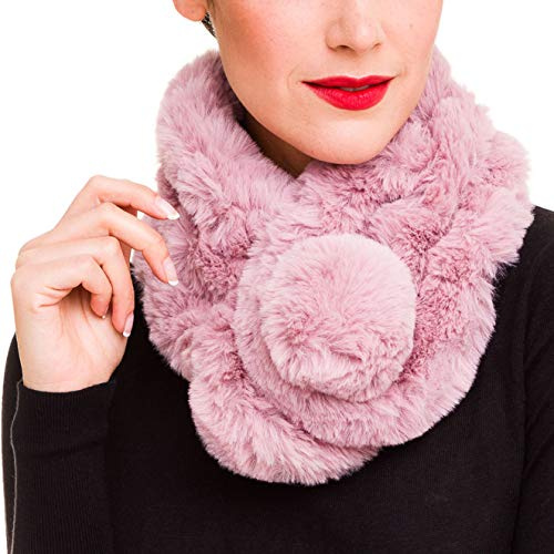 MELIFLUOS DESIGNED IN SPAIN Pelzkragen Schal für Frauen Kunstpelz Schals Halswickel für Herbst Winter Frühling Mantel Kleid (FC01-3)