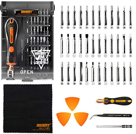 JAKEMY 43 in 1 Mini Precision Screwdriver Set Computer Repair Tool Kit with 36 Magnetic Driver Bits DIY Samll Torx Screwdriver Kit Compatible with iPhone MacBook Laptop PC Glasses Watch