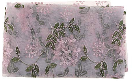 Tubayia Blumenmuster Spitzenstoff Dekostoff Spitze Stoff für DIY Brautkleid Hochzeitskleid (A3)