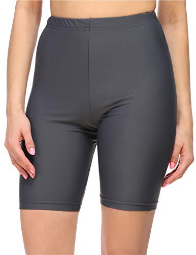 Merry Style Damen Badehose High Waist Schwimmhose für Wassersport SUP Schwimmradler MS10-333 (Graphite,36)