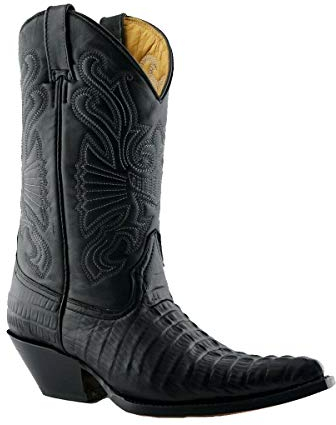 Grinders Carolina Croc Stivali Neri da Uomo Cowboy da Ballo 9