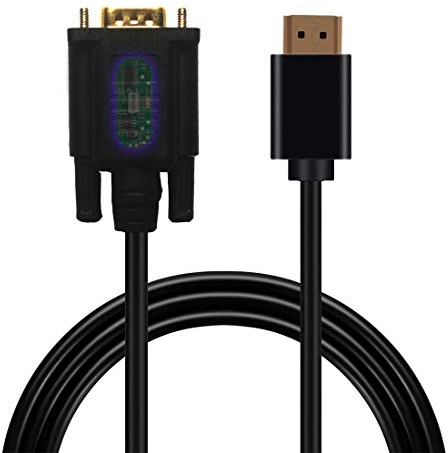 LOKEKE HDMI to VGA Cable With IC,Gold-Plated 1080P HDMI Male to VGA Male 4K Surported,No Sound Transfer(4.92FT, 1.5M)