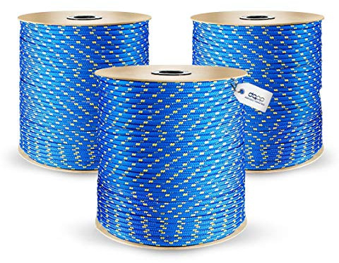 DQ-PP POLYPROPYLENSEIL – 20mm – 15m – BLAU – Traglast bis 3420 kg Flechtleine Textilseil Schnur Rope Kordel Kunststoffseil geflochten
