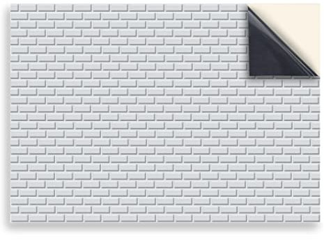 Stick & Go Repositionable Self Adhesive Dolls House Wallpaper 1:12 Scale (1 Sheet) - Light Grey Metro Tiles - No. 82